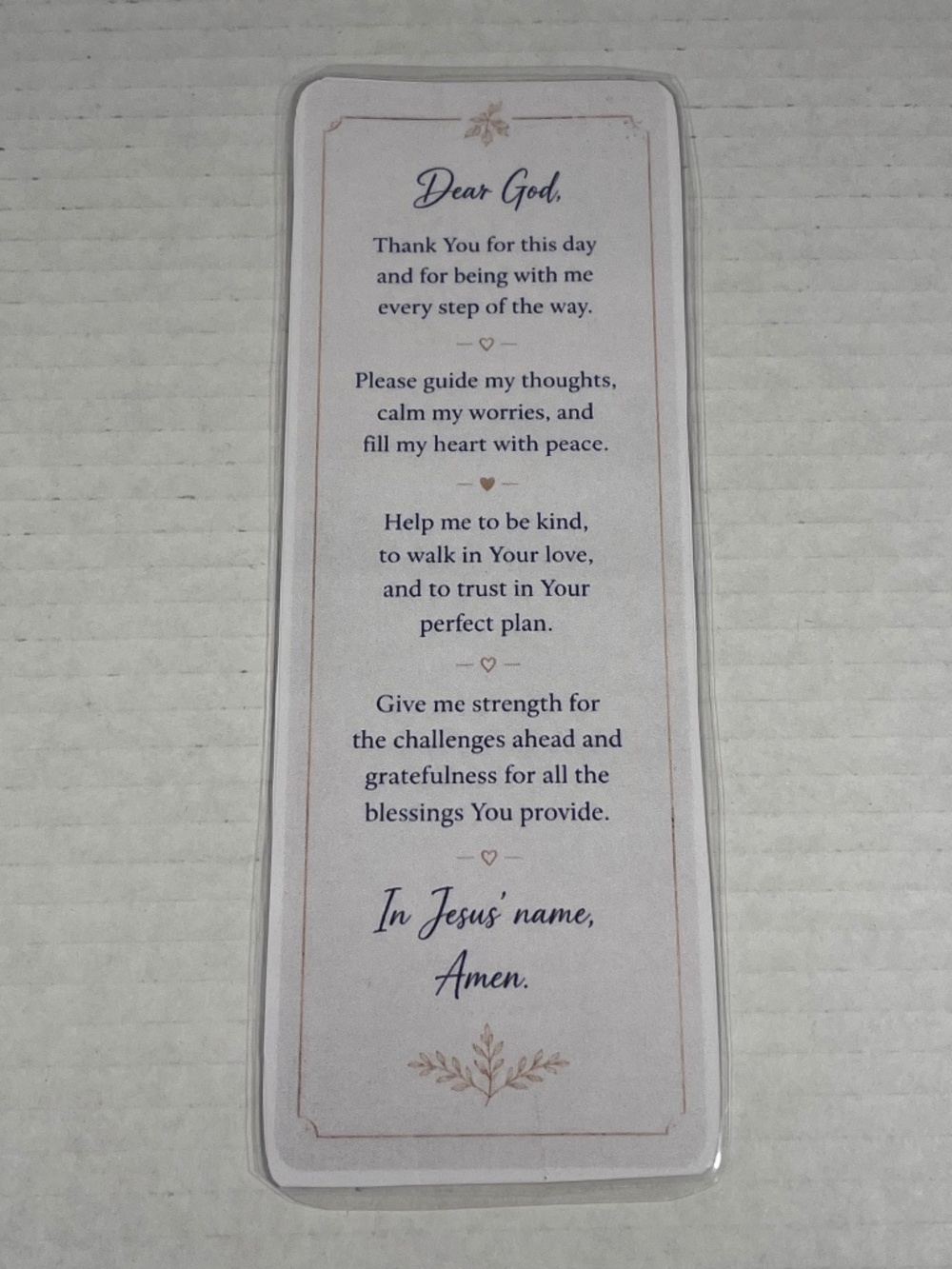 Prayer Card Laminated
